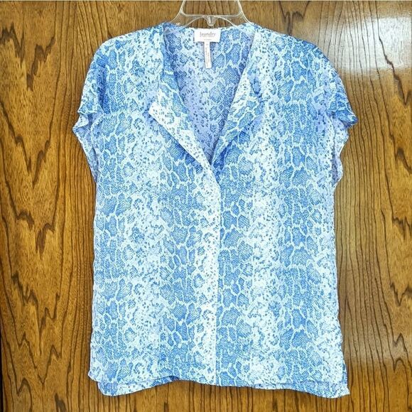 LAUNDRY SHELLI SEGAL Snake Print Blouse 10 - Picture 1 of 9